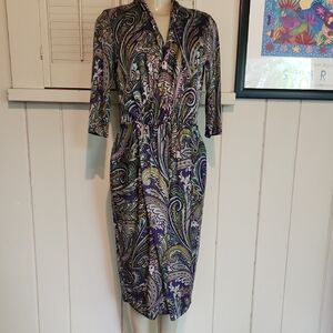 Etro Elegant Purple Paisley Dress